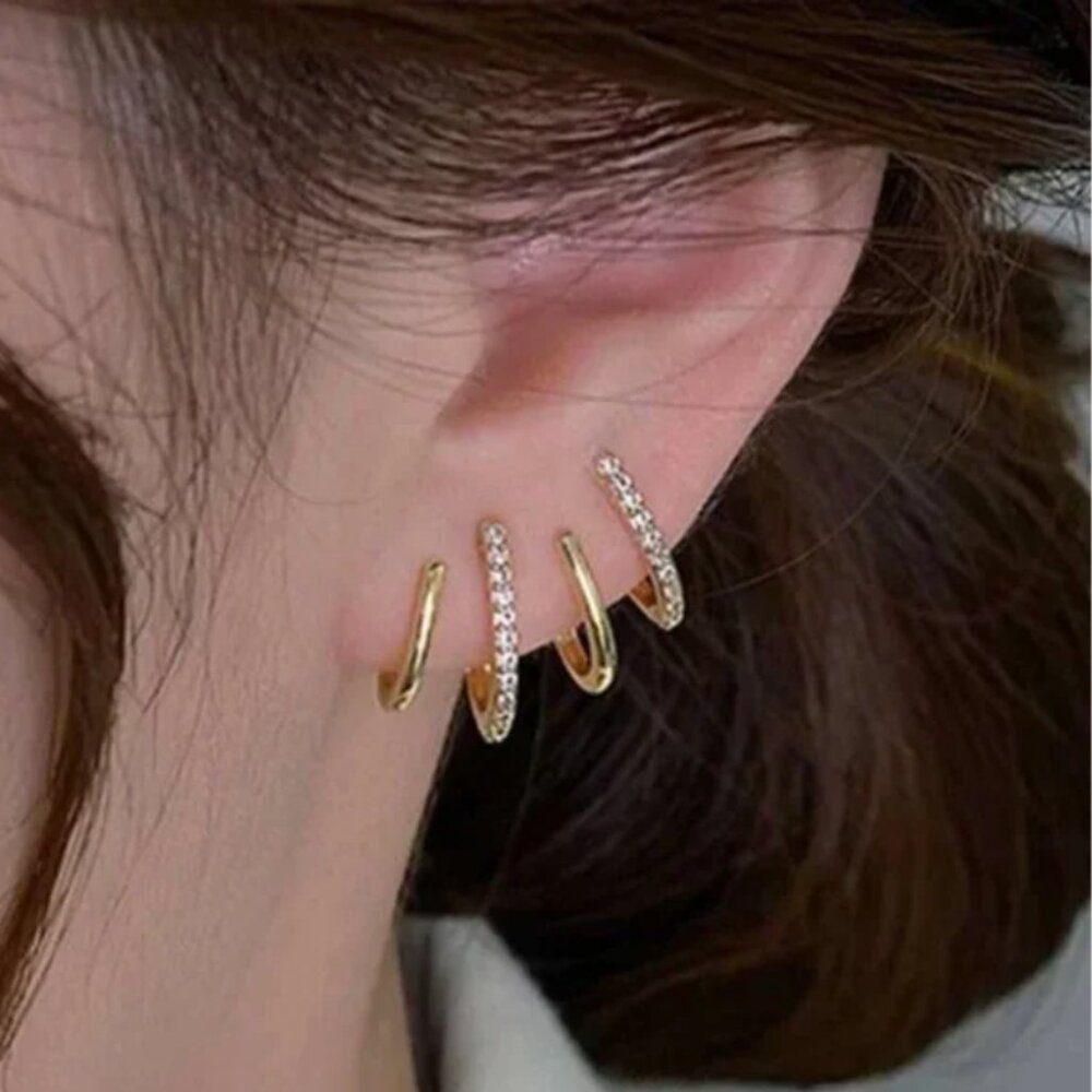 ❤️ FREE Ear Cuff Rhinestone Hipster Hippie Modern Glam Chic Wrap Stud Earrings